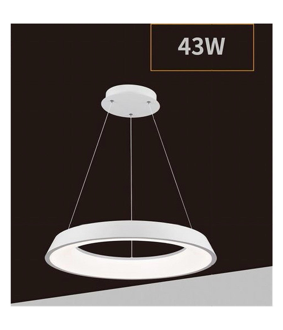 Lampadario Led 43w Tre Colorazioni Luce Lampada Da Soffitto Ultra Moderno A71-3c  Bianco       
