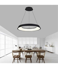 Lampadario Led 43w Tre Colorazioni Luce Lampada Da Soffitto Ultra Moderno A71-3c  Nero       