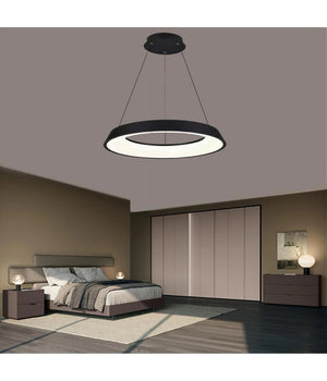 Lampadario Led 43w Tre Colorazioni Luce Lampada Da Soffitto Ultra Moderno A71-3c  Nero       