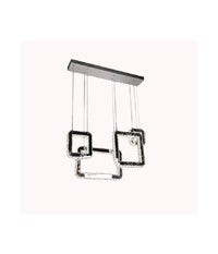 Lampadario Led 55 W A Sospensione Con Cristalli Luce Fredda 6500k 4 Pendenti A17         