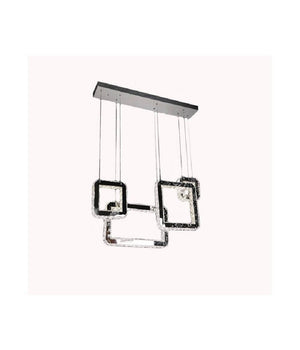 Lampadario Led 55 W A Sospensione Con Cristalli Luce Fredda 6500k 4 Pendenti A17         