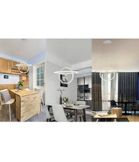 Lampadario Led 70w Lampada 2 Anelli Cristallo Luce 6500k 3000k 4000k Moderno A52         