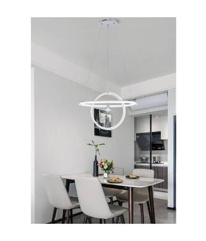 Lampadario Led 70w Lampada 2 Anelli Cristallo Luce 6500k 3000k 4000k Moderno A52         