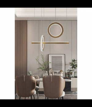 Lampadario Led 80w A Sospensione Luce 6500k 4000k Effetto Cristallo Moderno Lp-23         