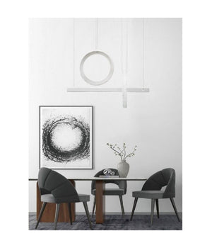 Lampadario Led 80w Sospensione Luce Fredda Naturale Calda Effetto Cristallo Lp-23b  -bianco Freddo      -