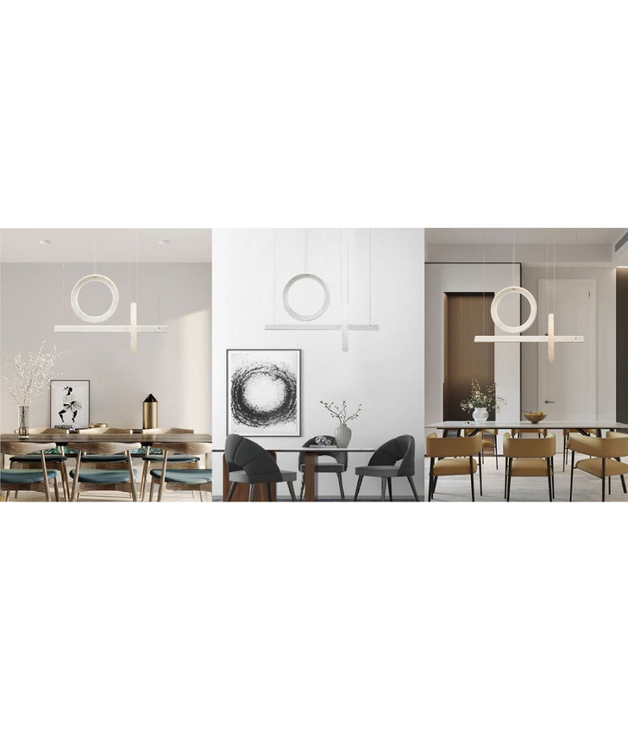 Lampadario Led 80w Sospensione Luce Fredda Naturale Calda Effetto Cristallo Lp-23b         