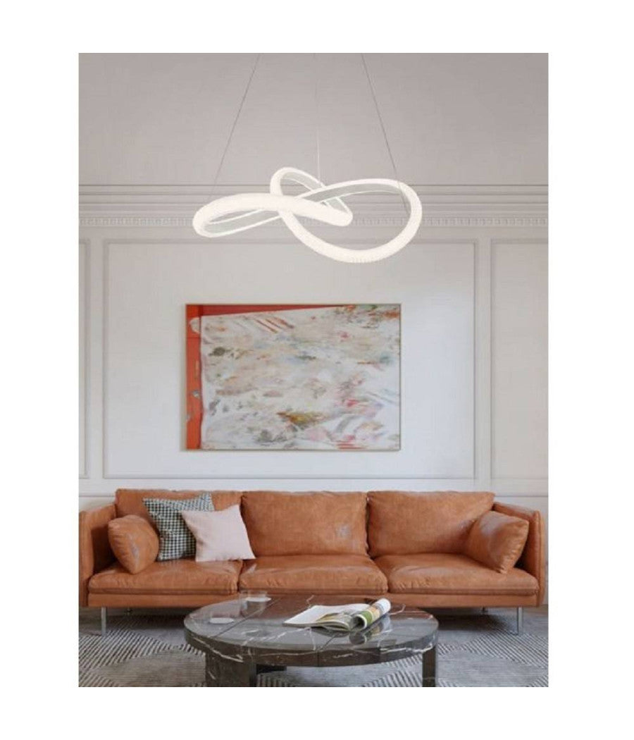 Lampadario Led A Effetto Cristallo Intrecciato 40w Luce 6500k 3000k 4000k Lp-25b         