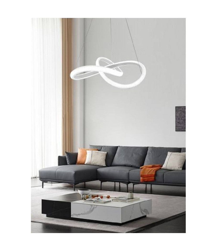 Lampadario Led A Effetto Cristallo Intrecciato 40w Luce 6500k 3000k 4000k Lp-25b         