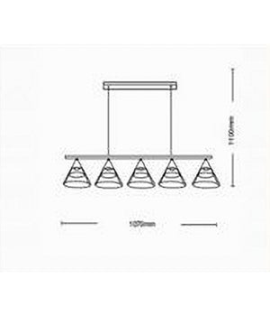 Lampadario Led A Sospensione 16watt Nero Con 5 Luci 3 Colorazioni Di Luce A69-3c         