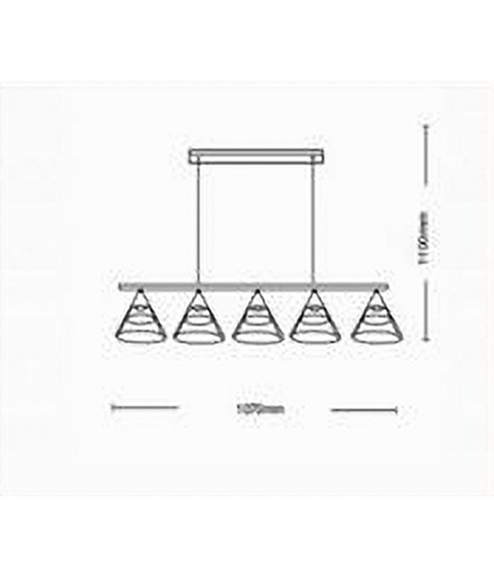Lampadario Led A Sospensione 16watt Nero Con 5 Luci 3 Colorazioni Di Luce A69-3c         