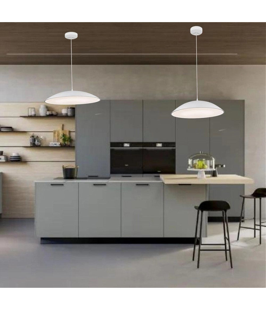 Lampadario Led A Sospensione 46w 3 Colorazione Luce Dimmerabile Telecomando B81-3c         