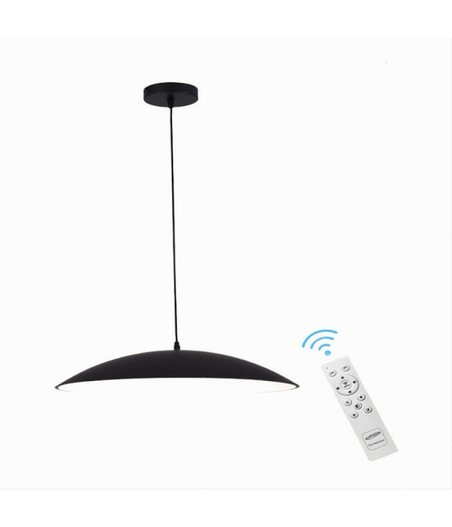 Lampadario Led A Sospensione 46w 3 Colorazione Luce Dimmerabile Telecomando B81-3c  Nero       