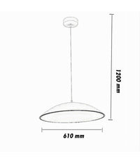 Lampadario Led A Sospensione 46w 3 Colorazione Luce Dimmerabile Telecomando B81-3c  Bianco       