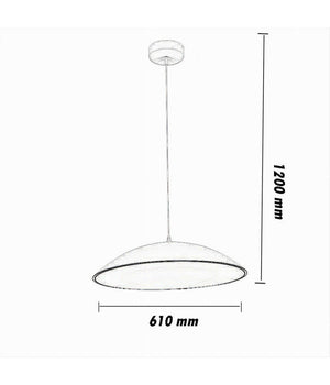 Lampadario Led A Sospensione 46w 3 Colorazione Luce Dimmerabile Telecomando B81-3c  Bianco       