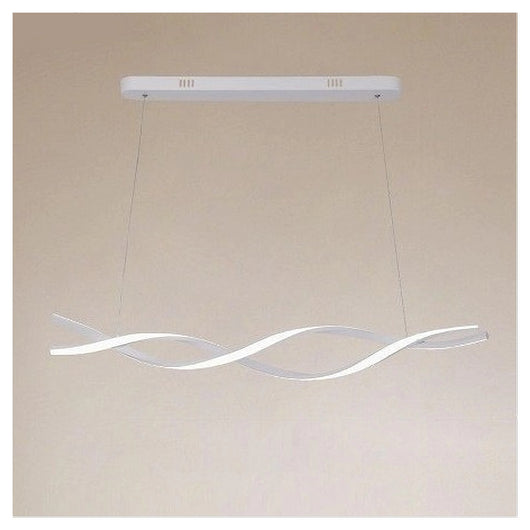 Trade Shop - Lampadario Led A Sospensione 48w Bianco Spirale Ondulato Vortice Intrecciato Luce 4000k 32484         