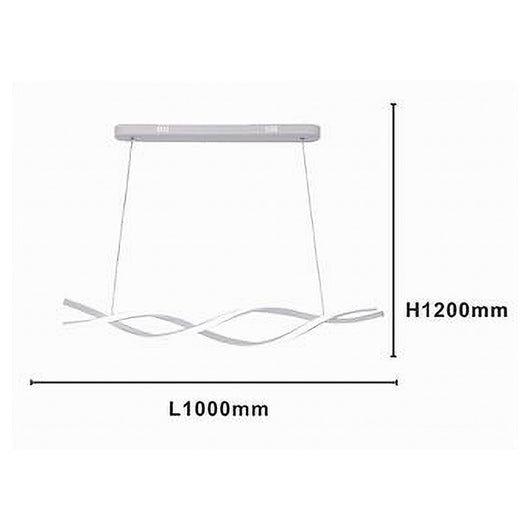 Trade Shop - Lampadario Led A Sospensione 48w Bianco Spirale Ondulato Vortice Intrecciato Luce 4000k 32484         