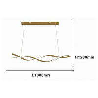 Trade Shop - Lampadario Led A Sospensione 48w Oro Spirale Ondulato Vortice Intrecciato Luce 4000k 32507         