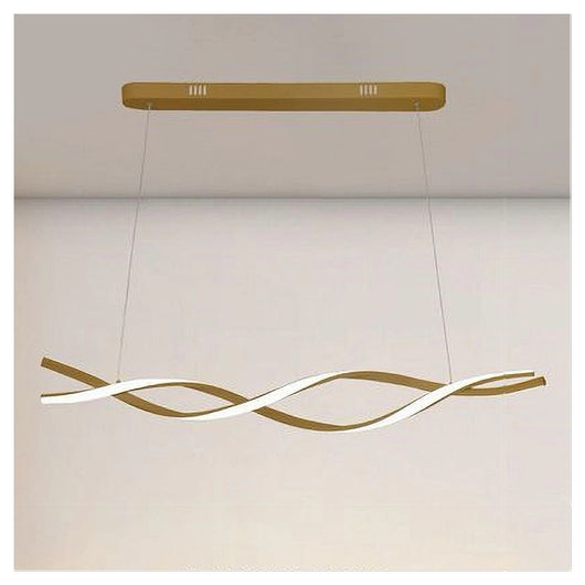 Trade Shop - Lampadario Led A Sospensione 48w Oro Spirale Ondulato Vortice Intrecciato Luce 4000k 32507         