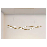 Trade Shop - Lampadario Led A Sospensione 48w Oro Spirale Ondulato Vortice Intrecciato Luce 4000k 32507         
