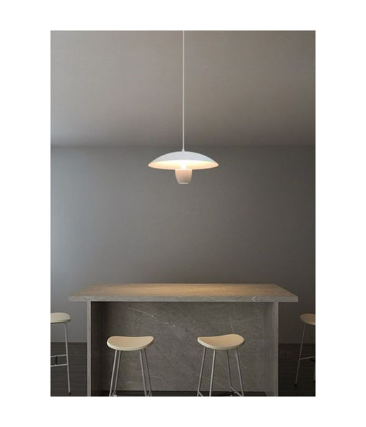 Lampadario Led A Sospensione Moderno 11w 880lm Bianco Nero Luce Calda Ip20 Lp-64  Bianco       