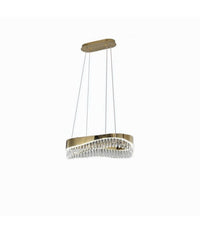 Lampadario Led A Sospensione Oro 35 W Con Cristalli Contemporaneo Luce 6500k B78         