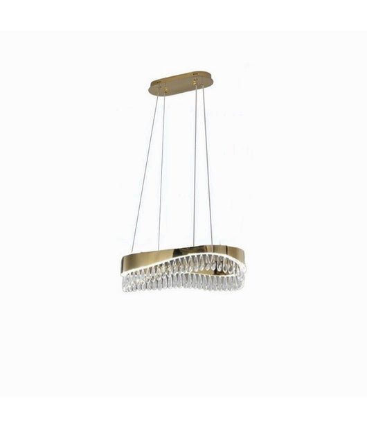 Lampadario Led A Sospensione Oro 35 W Con Cristalli Contemporaneo Luce 6500k B78         