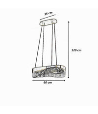 Lampadario Led A Sospensione Oro 35 W Con Cristalli Contemporaneo Luce 6500k B78         