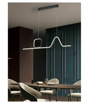 Lampadario Led A Sospensione Soffitto 46 Watt Moderno Nero Luce 6500k 4000k B57         