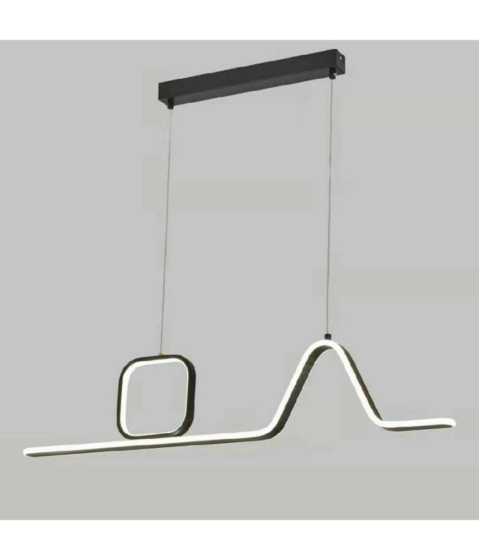 Lampadario Led A Sospensione Soffitto 46 Watt Moderno Nero Luce 6500k 4000k B57         