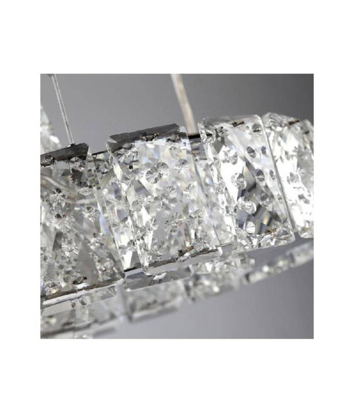 Lampadario Led Design Moderno Cerchi Di Cristallo 25 Watt Luce Bianco Freddo B34         