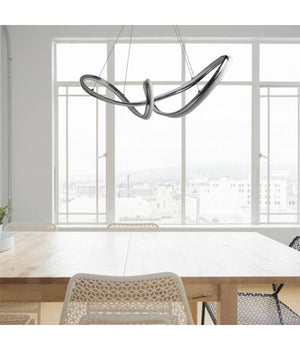 Lampadario Led Intrecciato A Fiocco A Sospensione 57 W Luce 6500k 4000k 3000k A59  -bianco Naturale      -