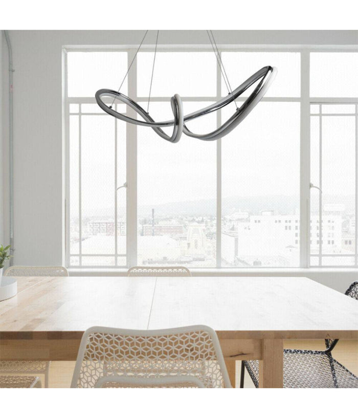 Lampadario Led Intrecciato A Fiocco A Sospensione 57 W Luce 6500k 4000k 3000k A59  -bianco Naturale      -