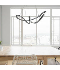 Lampadario Led Intrecciato A Fiocco A Sospensione 57 W Luce 6500k 4000k 3000k A59  -bianco Freddo      -