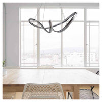 Lampadario Led Intrecciato A Fiocco A Sospensione 60w Cct 3 Colorazione Luce A59-a3c