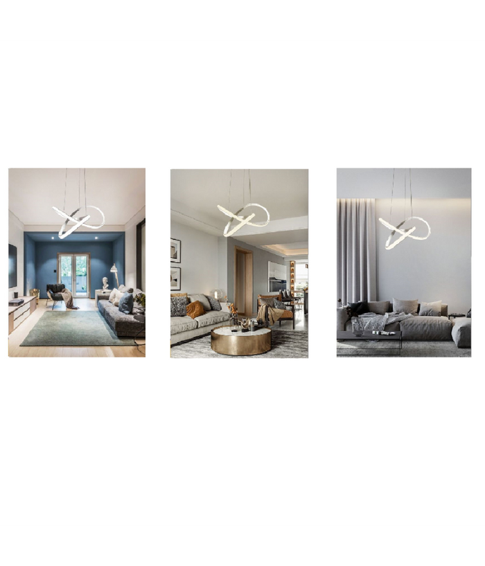 Lampadario Led Intreccio Moderno A Sospensione 45w Luce 6500k 3000k 4000k Lp-31b         