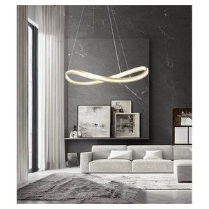Trade Shop - Lampadario Led Moderno A Fiocco 100w Lampada A Sospensione Luce 4000k 70cm Oro 33412         