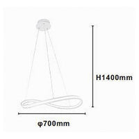 Trade Shop - Lampadario Led Moderno A Fiocco 100w Lampada A Sospensione Luce 6500k 70cm Bianco 33382         