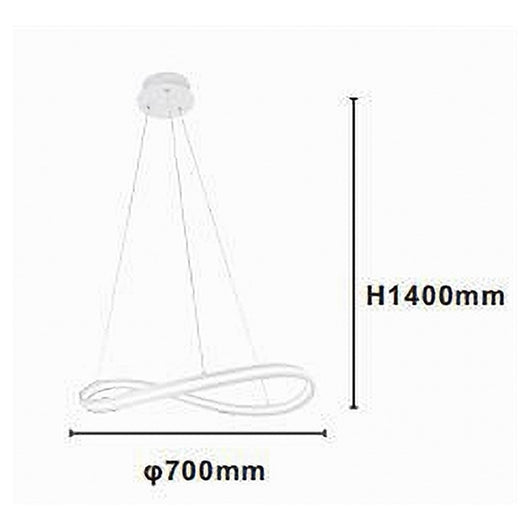 Trade Shop - Lampadario Led Moderno A Fiocco 100w Lampada A Sospensione Luce 6500k 70cm Bianco 33382         