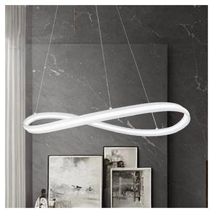 Trade Shop - Lampadario Led Moderno A Fiocco 100w Lampada A Sospensione Luce 6500k 70cm Bianco 33382         