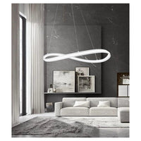 Trade Shop - Lampadario Led Moderno A Fiocco 100w Lampada A Sospensione Luce 6500k 70cm Bianco 33382         