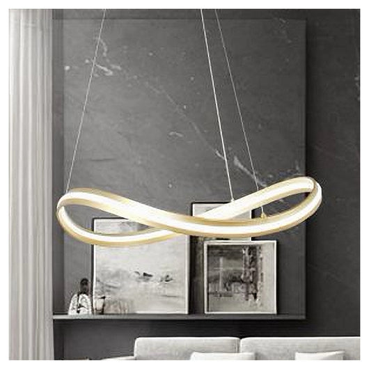 Trade Shop - Lampadario Led Moderno A Fiocco 100w Lampada A Sospensione Luce 6500k 70cm Oro 33405         