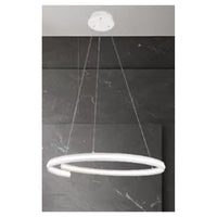 Trade Shop - Lampadario Led Moderno A Semicerchio 100w A Sospensione Luce 4000k 70cm Bianco 33436         