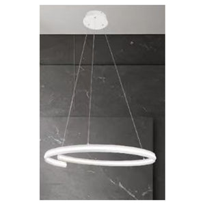 Trade Shop - Lampadario Led Moderno A Semicerchio 100w A Sospensione Luce 4000k 70cm Bianco 33436         