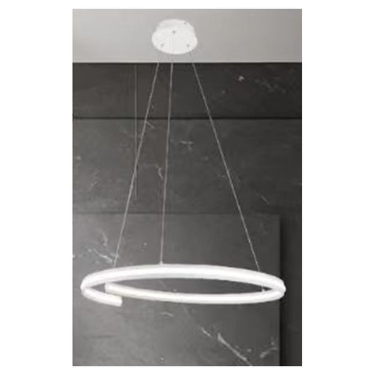 Trade Shop - Lampadario Led Moderno A Semicerchio 100w A Sospensione Luce 4000k 70cm Bianco 33436         