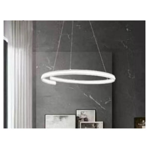 Trade Shop - Lampadario Led Moderno A Semicerchio 100w A Sospensione Luce 4000k 70cm Bianco 33436         