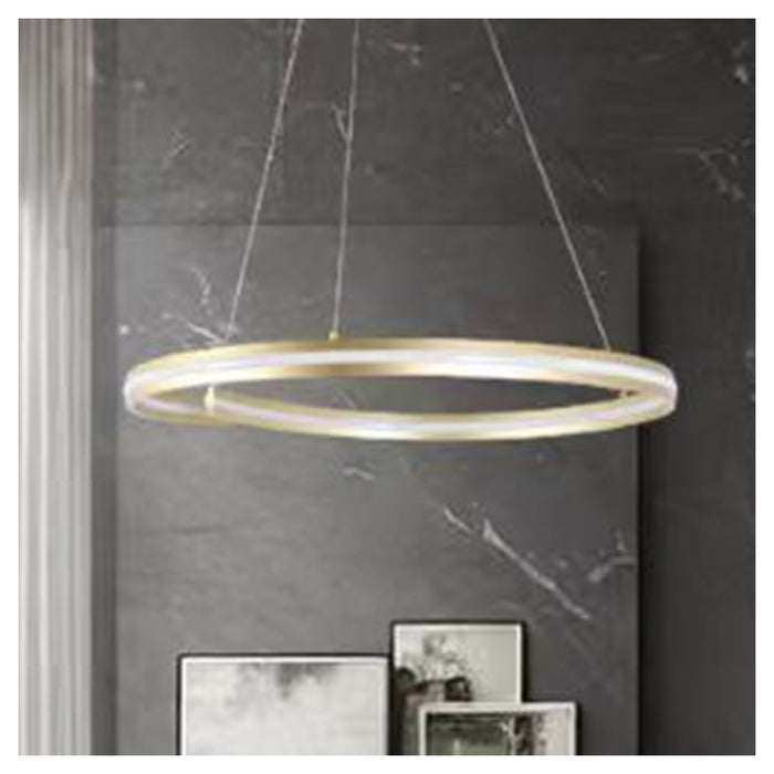 Trade Shop - Lampadario Led Moderno A Semicerchio 100w A Sospensione Luce 4000k 70cm Oro 33450         