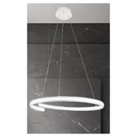 Trade Shop - Lampadario Led Moderno A Semicerchio 100w A Sospensione Luce 6500k 70cm Bianco 33429         