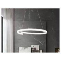 Trade Shop - Lampadario Led Moderno A Semicerchio 100w A Sospensione Luce 6500k 70cm Bianco 33429         