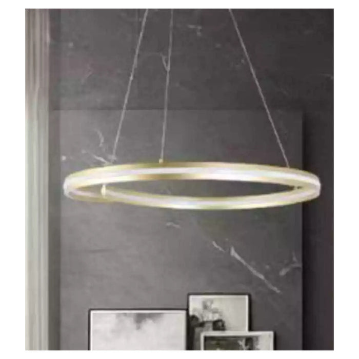 Trade Shop - Lampadario Led Moderno A Semicerchio 100w A Sospensione Luce 6500k 70cm Oro 33443         