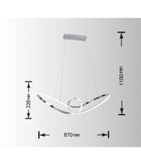 Lampadario Led Moderno Argento A Sospensione 38 Watt Luce 6500k 4000k 3000k A07         